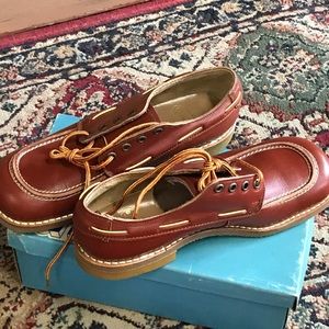 NIB Child Life Brown Leather Lace Up Shoes size 3D